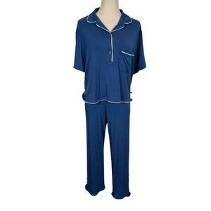 Tommy John Women's Downtime Pullover Pajama Top & Pant Set in Navy Small $128